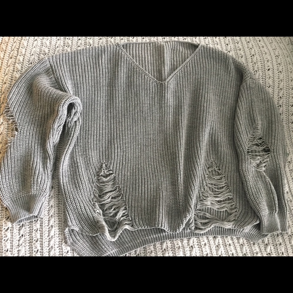 Distressed Knit Sweater - FINAL PRICE